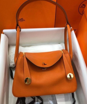 에르메스 린디백26 오렌지 금장 끌레망스 가죽